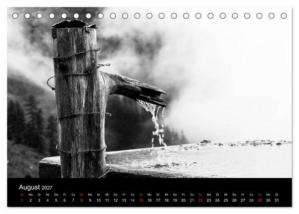 Produktbild: BERGE IN SCHWARZ WEISS (Tischkalender 2027 DIN A5 quer), CALVENDO Monatskalender
