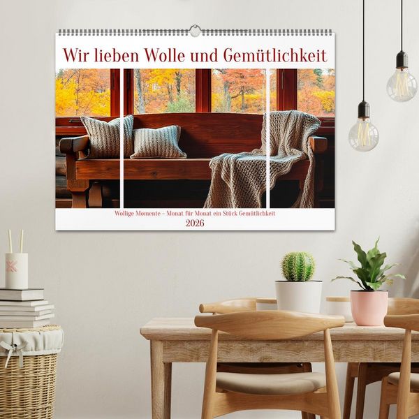 Produktbild: Wir lieben Wolle und Gem&uuml;tlichkeit (Wandkalender 2026 DIN A2 quer), CALVENDO Monatskalender