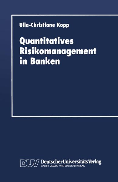 Produktbild: Quantitatives Risikomanagement in Banken