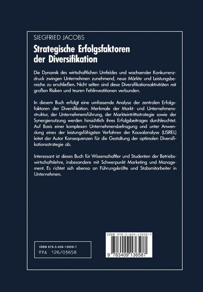 Produktbild: Strategische Erfolgsfaktoren der Diversifikation