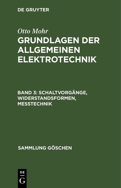 Produktbild: Schaltvorg&auml;nge, Widerstandsformen, Messtechnik