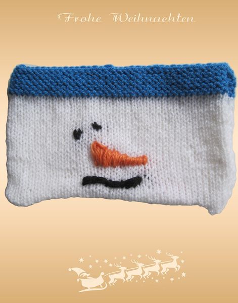 Produktbild: Strickanleitung Schneemanntasche 21x12 cm