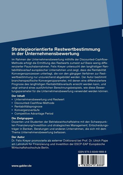 Produktbild: Strategieorientierte Restwertbestimmung in der Unternehmensbewertung
