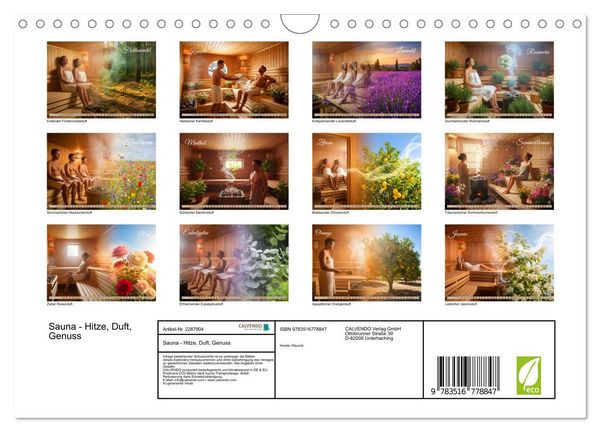 Produktbild: Sauna - Hitze, Duft, Genuss (Wandkalender 2027 DIN A4 quer), CALVENDO Monatskalender