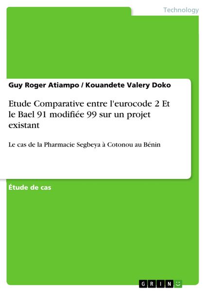 Produktbild: Etude Comparative entre l'eurocode 2 Et le Bael 91 modifi&eacute;e 99 sur un projet existant