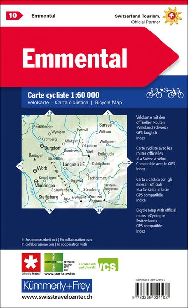 Produktbild: Radwanderkarte Emmental mit Ortsindex (10)