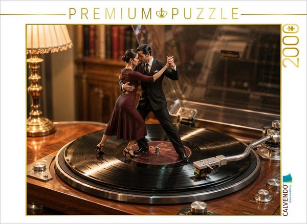 CALVENDO Puzzle Tango auf schwarzem Vinyl | 2000 Teile Lege-Größe 90x67cm Foto-Puzzle für glückliche Stunden