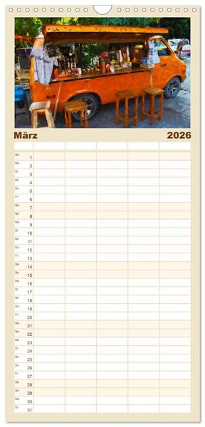 Produktbild: Familienplaner 2026 - Kaffeesatz - Kunst und Tradition mit 5 Spalten (Wandkalender, 21 x 45 cm) CALVENDO