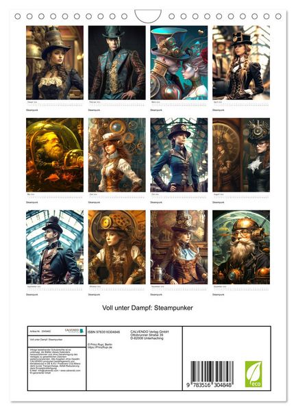 Produktbild: Voll unter Dampf: Steampunker (Wandkalender 2026 DIN A4 hoch), CALVENDO Monatskalender