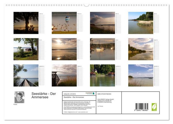 Produktbild: Seest&auml;rke - Der Ammersee (hochwertiger Premium Wandkalender 2026 DIN A2 quer), Kunstdruck in Hochglanz