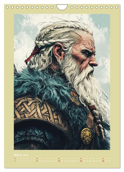 Produktbild: Wikinger Comics. Nordische Fantasy-Helden (Wandkalender 2026 DIN A4 hoch), CALVENDO Monatskalender