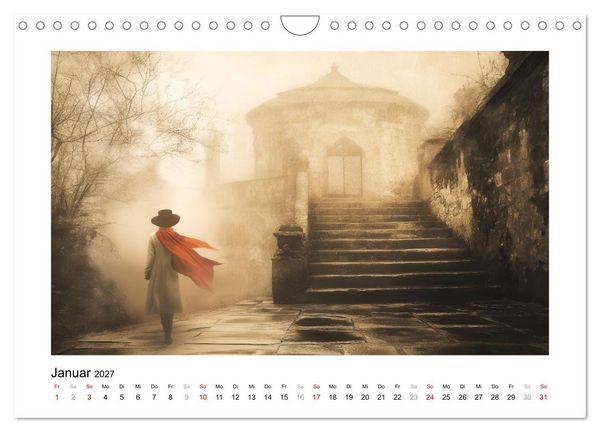 Produktbild: EIN HAUCH ROT (Wandkalender 2027 DIN A4 quer), CALVENDO Monatskalender