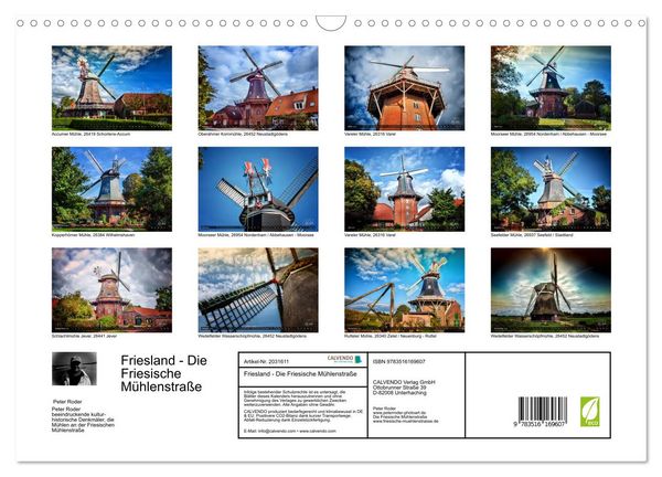 Produktbild: Friesland - Die Friesische M&uuml;hlenstra&szlig;e (Wandkalender 2026 DIN A3 quer), CALVENDO Monatskalender