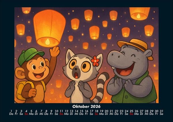 Produktbild: Milo, Lulu & Sash in Bangkok 2026 Fotokalender DIN A4