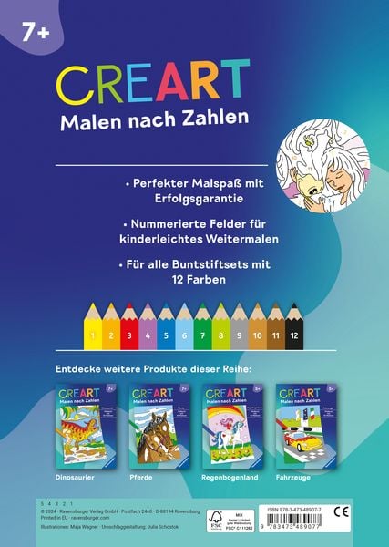 Produktbild: CreArt Malen nach Zahlen ab 7: Pferdetr&auml;ume