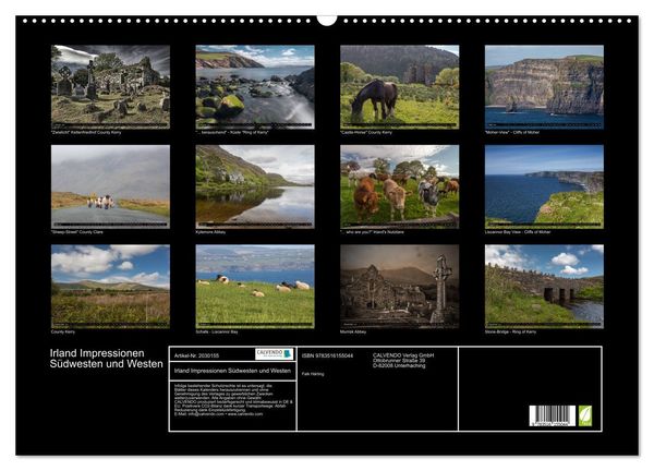 Produktbild: Irland Impressionen S&uuml;dwesten und Westen (Wandkalender 2026 DIN A2 quer), CALVENDO Monatskalender
