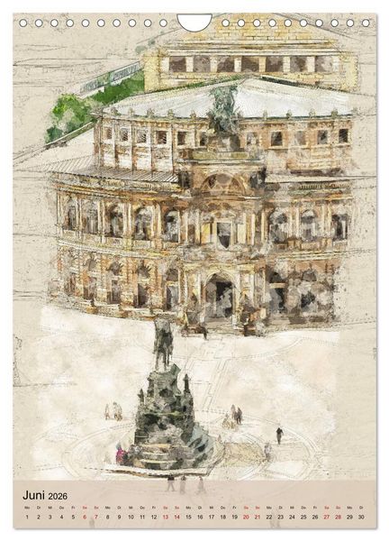 Produktbild: Dresden wie gemalt (Wandkalender 2026 DIN A4 hoch), CALVENDO Monatskalender