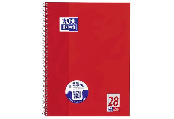 Produktbild: OXFORD Collegeblock A4+ 80 Blatt, kariert mit Rand links und rechts, 90 g/m&sup2;, 4fach gelocht