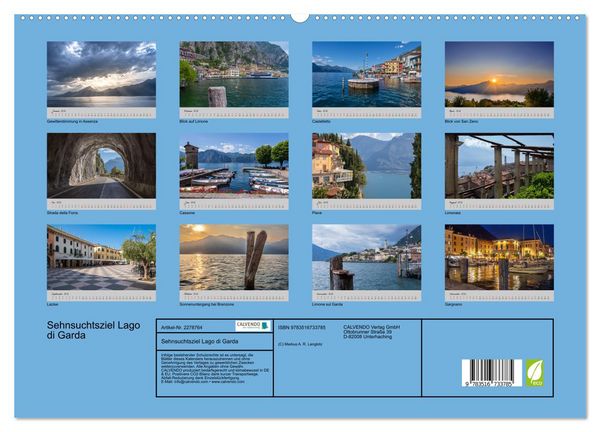 Produktbild: Sehnsuchtsziel Lago di Garda (hochwertiger Premium Wandkalender 2026 DIN A2 quer), Kunstdruck in Hochglanz