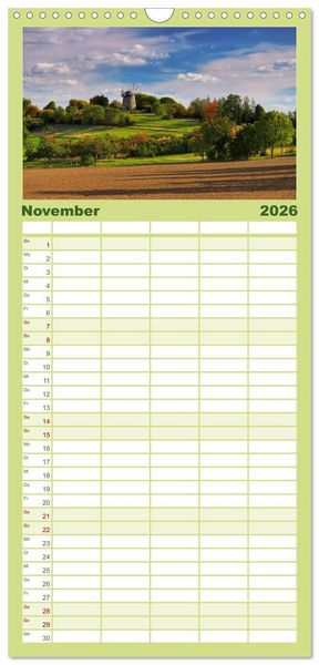 Produktbild: Familienplaner 2026 - Saale-Unstrut - Region aus Wein und Stein mit 5 Spalten (Wandkalender, 21 x 45 cm) CALVENDO