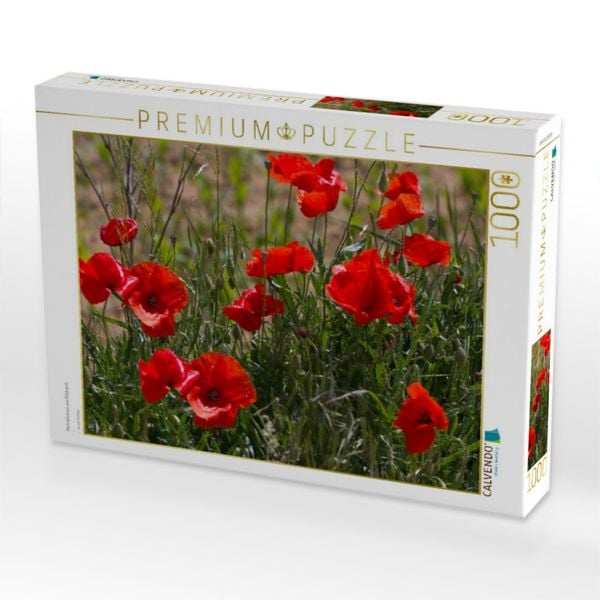 Produktbild: CALVENDO Puzzle Mohnblumen am Feldrand | 1000 Teile Lege-Gr&ouml;&szlig;e 64x48cm Foto-Puzzle f&uuml;r gl&uuml;ckliche Stunden