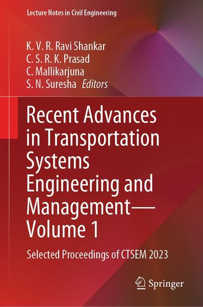 Produktbild: Recent Advances in Transportation Systems Engineering and Management-Volume 1