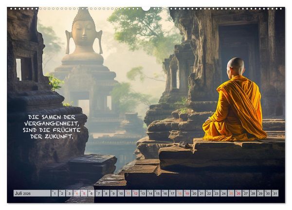 Produktbild: Buddhistische Spr&uuml;che (hochwertiger Premium Wandkalender 2026 DIN A2 quer), Kunstdruck in Hochglanz