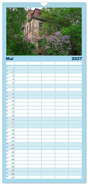 Produktbild: Familienplaner 2027 - Romantische Ruinen mit 5 Spalten (Wandkalender, 21 x 45 cm) CALVENDO