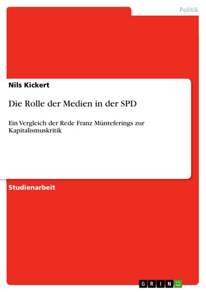 Produktbild: Die Rolle der Medien in der SPD