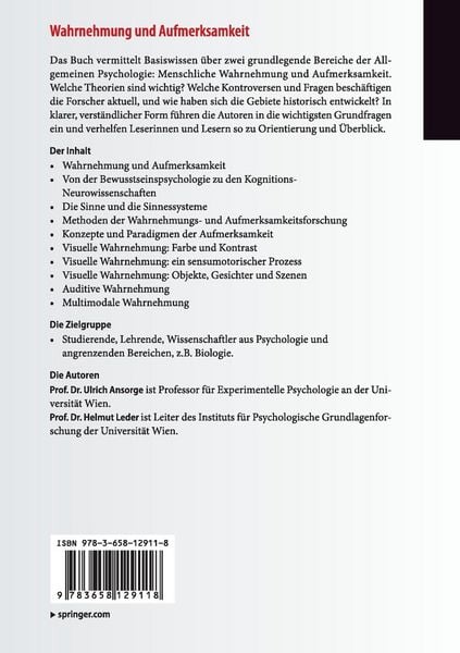 Produktbild: Wahrnehmung und Aufmerksamkeit