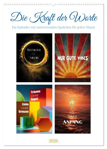 Produktbild: Die Kraft der Worte (Wandkalender 2026 DIN A2 hoch), CALVENDO Monatskalender