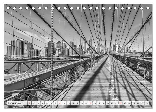 Produktbild: BROOKLYN BRIDGE Das Wahrzeichen von New York City (Tischkalender 2026 DIN A5 quer), CALVENDO Monatskalender
