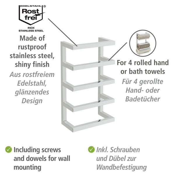 Produktbild: Edelstahl Handtuchregal Mod. Fondiro, aus rostfreiem Edelstahl