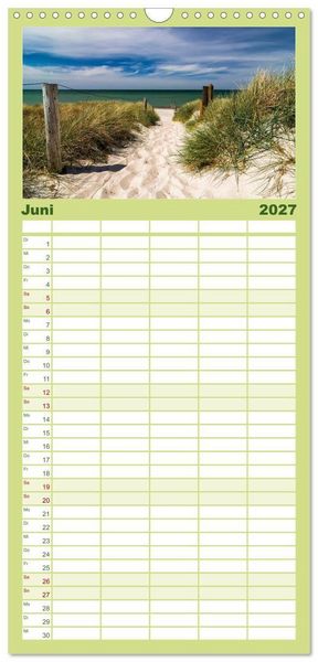 Produktbild: Familienplaner 2027 - Ostsee, Fischland-Dar&szlig; mit 5 Spalten (Wandkalender, 21 x 45 cm) CALVENDO