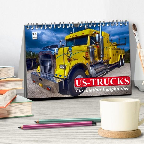 Produktbild: US-Trucks. Faszination Langhauber (Tischkalender 2026 DIN A5 quer), CALVENDO Monatskalender