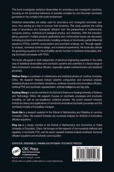 Produktbild: Distribution of Statistical Observables for Anomalous and Nonergodic Diffusions