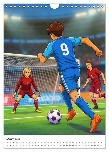 Produktbild: Level Up &ndash; Fu&szlig;ballhelden (Wandkalender 2027 DIN A4 hoch), CALVENDO Monatskalender