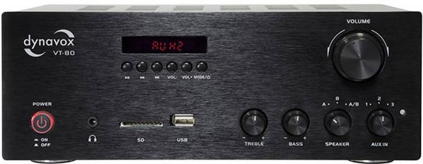 Produktbild: Dynavox VT-80 Stereo-Verst&auml;rker 2 x 160W Schwarz Bluetooth&reg;, USB