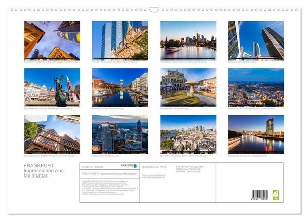 Produktbild: FRANKFURT Impressionen aus Mainhattan (Wandkalender 2026 DIN A2 quer), CALVENDO Monatskalender
