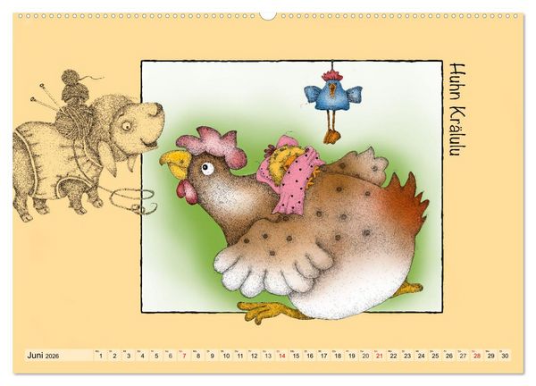 Produktbild: Kater Mizzimo und seine Freunde (hochwertiger Premium Wandkalender 2026 DIN A2 quer), Kunstdruck in Hochglanz