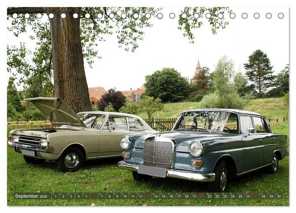 Produktbild: Oldtimer vergangenger Jahrzehnte (Tischkalender 2026 DIN A5 quer), CALVENDO Monatskalender
