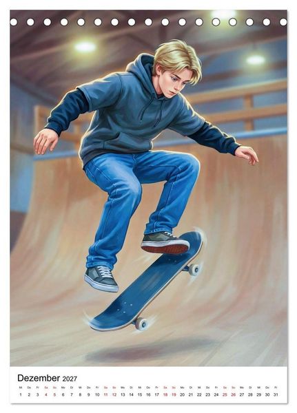 Produktbild: Level Up - Skate Vibes (Tischkalender 2027 DIN A5 hoch), CALVENDO Monatskalender