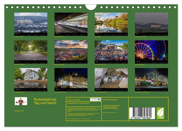 Produktbild: Rudolstadt bei Tag und Nacht (Wandkalender 2026 DIN A4 quer), CALVENDO Monatskalender