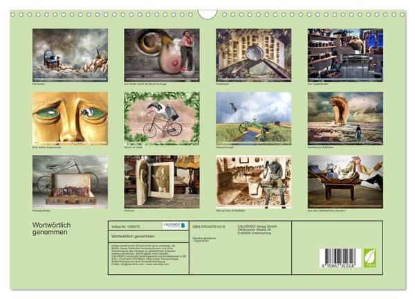 Produktbild: Wortw&ouml;rtlich genommen (Wandkalender 2026 DIN A3 quer), CALVENDO Monatskalender