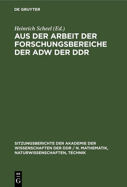 Produktbild: Aus der Arbeit der Forschungsbereiche der AdW der DDR