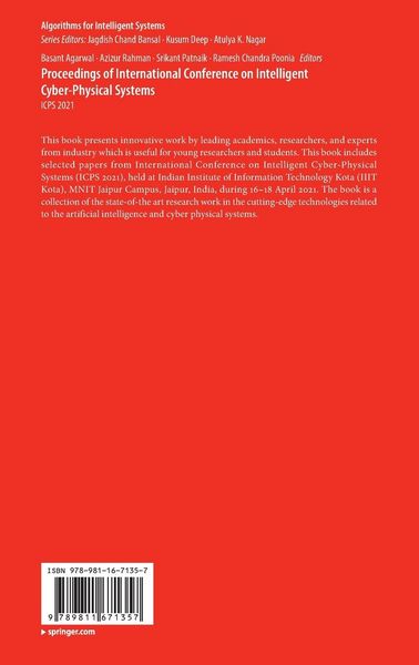 Produktbild: Proceedings of International Conference on Intelligent Cyber-Physical Systems