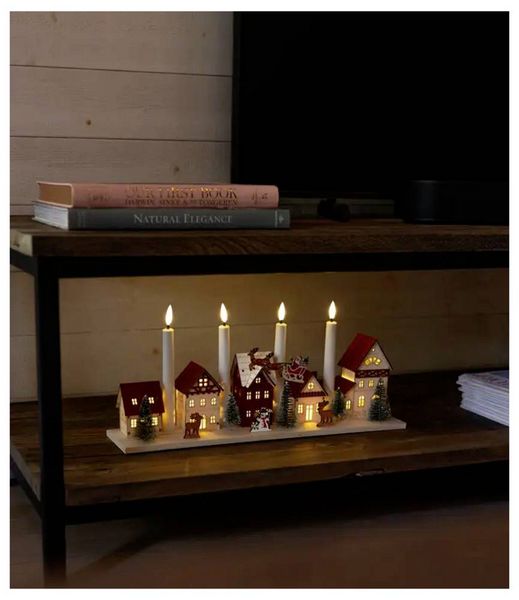 Produktbild: Konstsmide 3206-100 LED-Silhouette Dorf Warmwei&szlig; LED Natur Timer