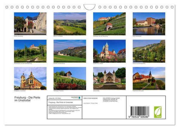 Produktbild: Freyburg - Die Perle im Unstruttal (Wandkalender 2026 DIN A4 quer), CALVENDO Monatskalender