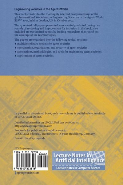 Produktbild: Engineering Societies in the Agents World IV