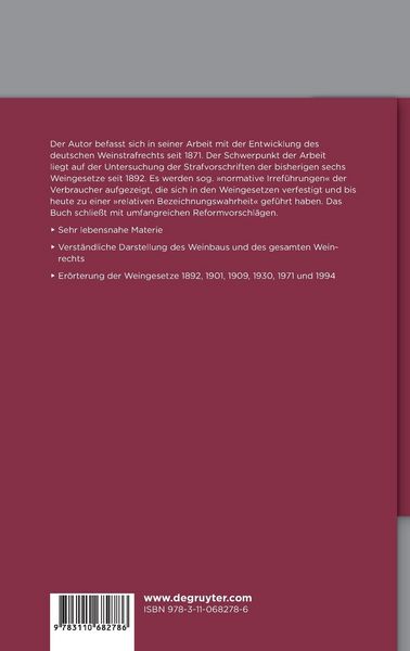 Produktbild: Die Entwicklung des deutschen Weinstrafrechts seit 1871